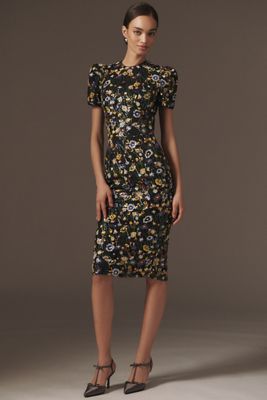 Anthropologie ★ Helsi Norah Plunging Floral Maxi Dress Helsi Norah Plunging Dimensional Floral Column Maxi Dress