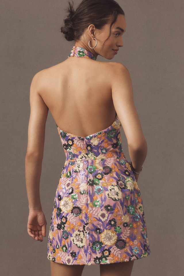 Helsi Sarah Halter Floral Sequin Mini Dress #1