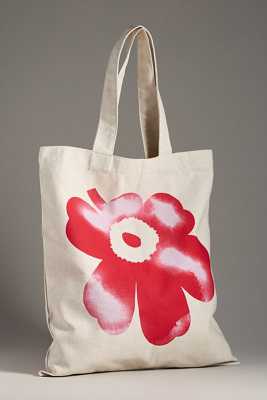 Marimekko Vankka Cotton Linen Tote Bag In Red