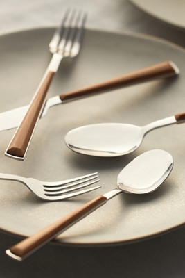 Anthropologie Esben Beachwood Flatware 20-piece Place Setting