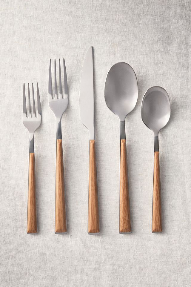 Esben Beachwood Flatware 20-Piece Place Setting #1