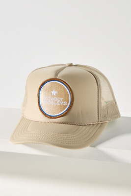 Friday Feelin Cowboy Problems Trucker Hat In Beige