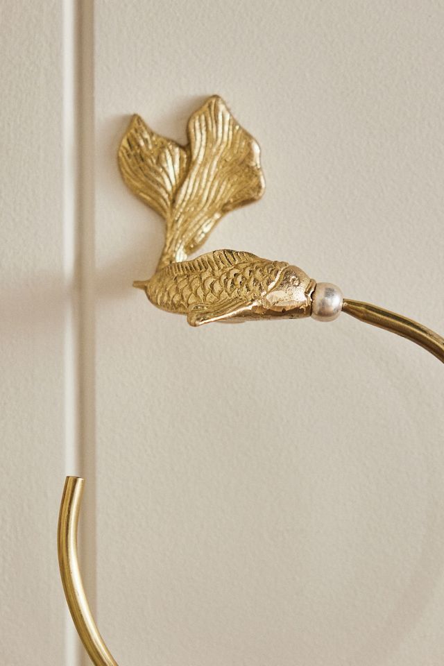 Koi Fish Mixed Metal Towel Ring #1