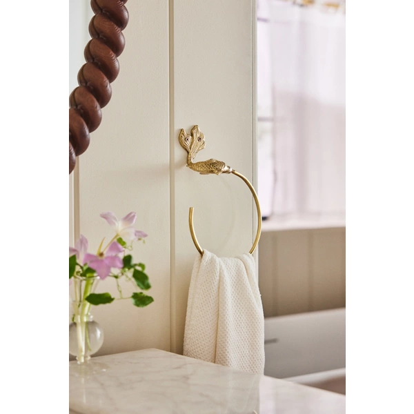 Koi Fish Mixed-Metal Towel Ring