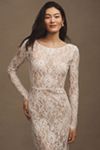Bronx and Banco Colette Blanc Lace Long-Sleeve Mermaid Wedding Gown