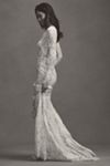 Bronx and Banco Colette Blanc Lace Long-Sleeve Mermaid Wedding Gown