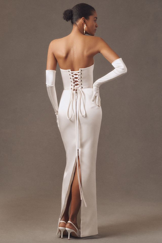 Bronx and Banco Florentina Blanc Strapless Column Wedding Gown #1