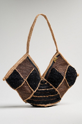 Made For A Woman Raffia Medium Tote In Brown