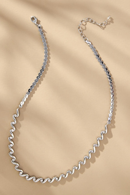 By Anthropologie Squiggle Crystal Necklace