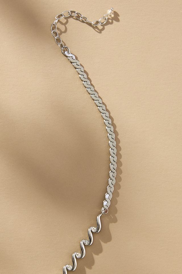 Squiggle Crystal Necklace #1