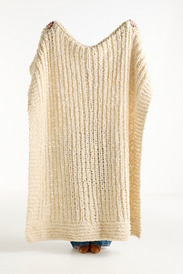 Anthropologie Chunky Wool Blend Throw Blanket