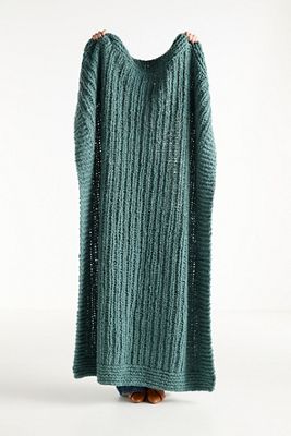 Chunky Wool Blend Throw Blanket