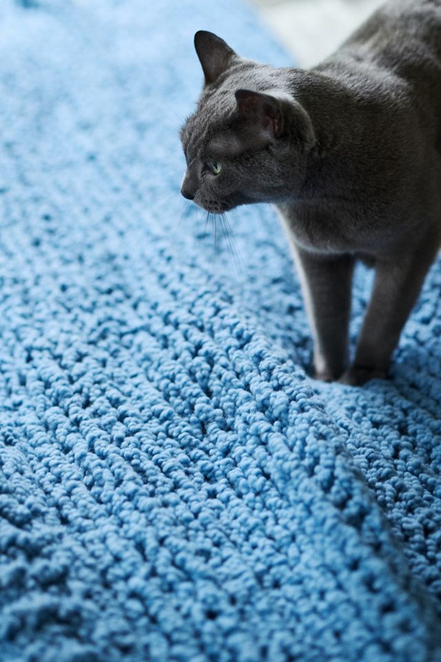 Chunky Wool Blend Throw Blanket #1
