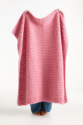 Anthropologie Chunky Wool Blend Throw Blanket