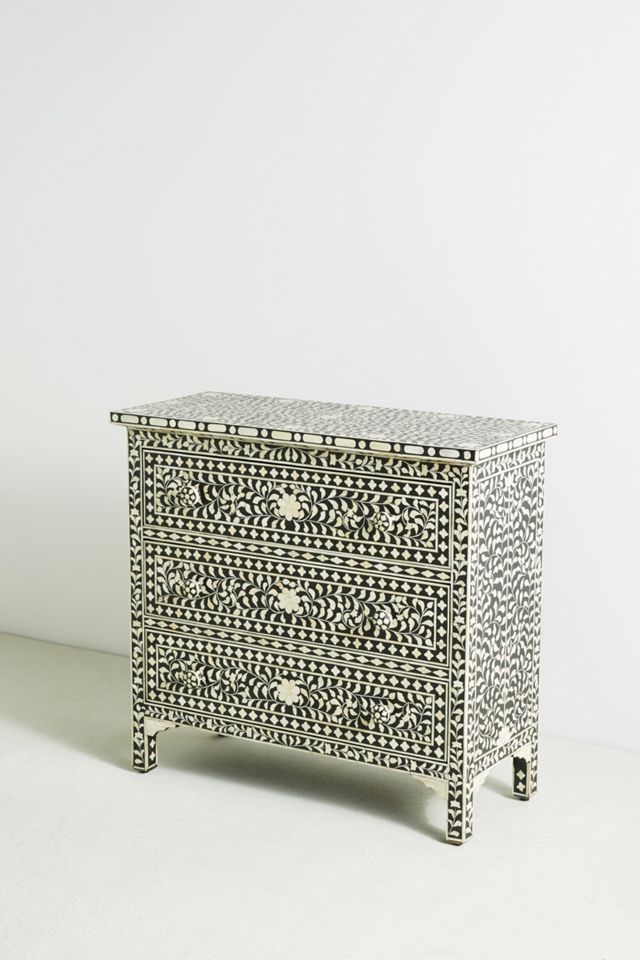 Bone Inlay Three-Drawer Dresser #1