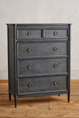 Washed Wood Five-Drawer Dresser