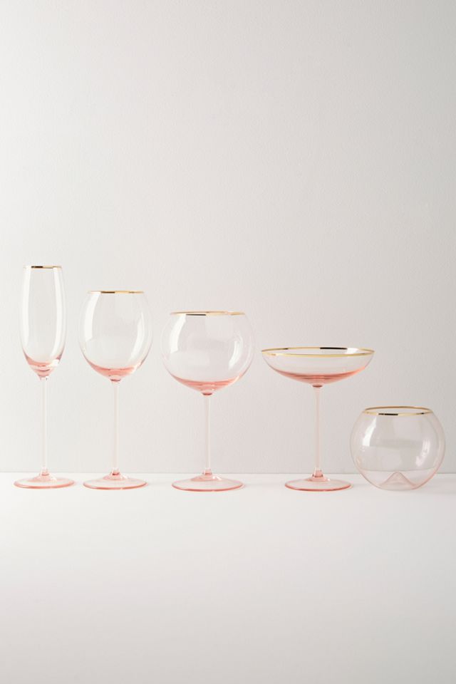 Gilded Rim Red Wine Glass #2