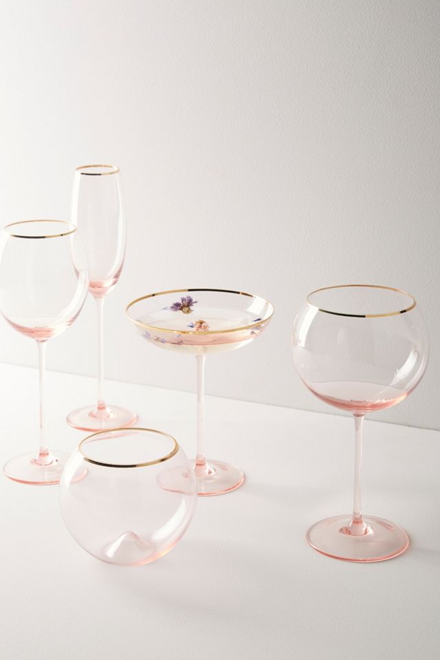 Gilded Rim Red Wine Glass #1