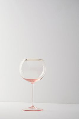 Gilded Rim Red Wine Glass