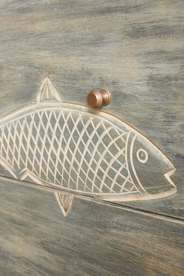 Handcarved Streamlet Three-Drawer Dresser #4