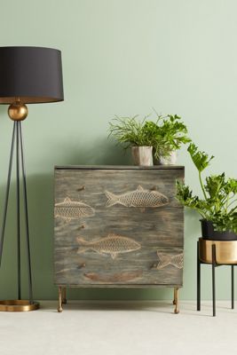 Handcarved Streamlet Three-Drawer Dresser