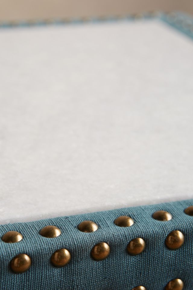 Nailhead Linen Nightstand #2