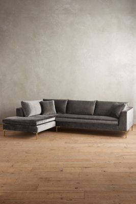 Slub Velvet Edlyn Left Sectional