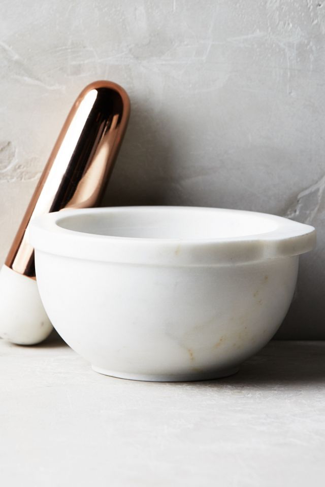 Marble Mortar and Pestle Set by Anthropologie in Black