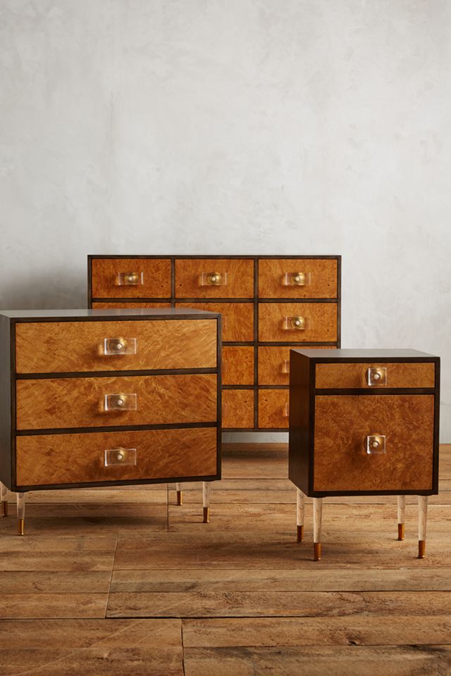 Burlwood Regency Three-Drawer Dresser #3