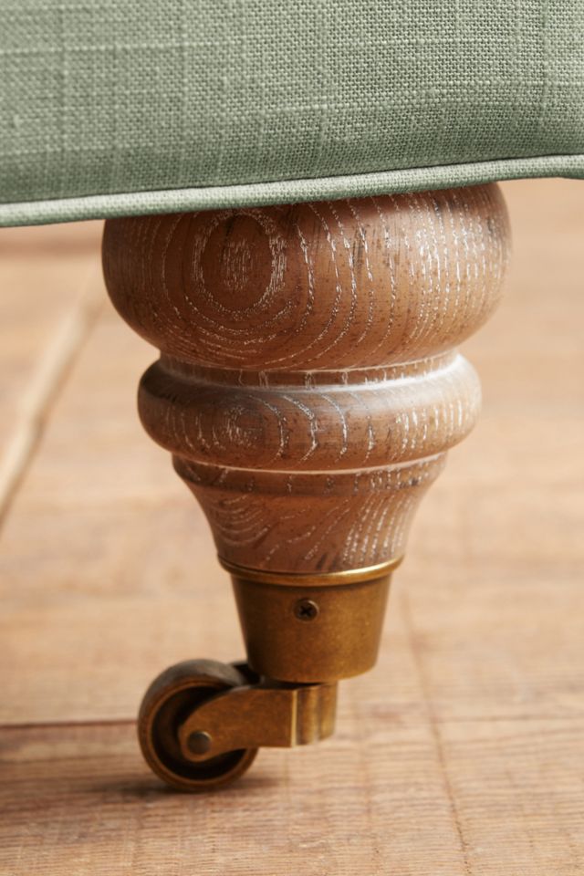 Linen Willoughby Ottoman, Wilcox #1