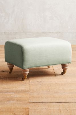 Linen Willoughby Ottoman, Wilcox