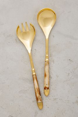 Horn Inlay Serving Set