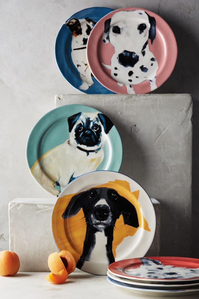 Sally Muir Dog a Day Dessert Plate AnthroLiving