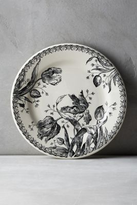 Gien Tulipes Noires Dessert Plate