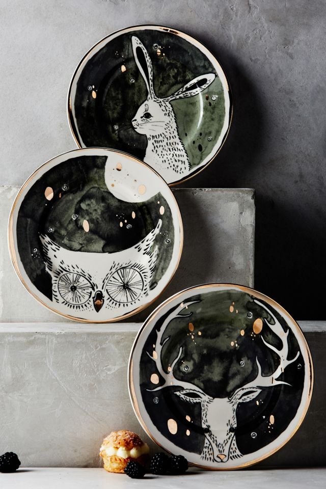 Moonlit Forest Dessert Plate #2