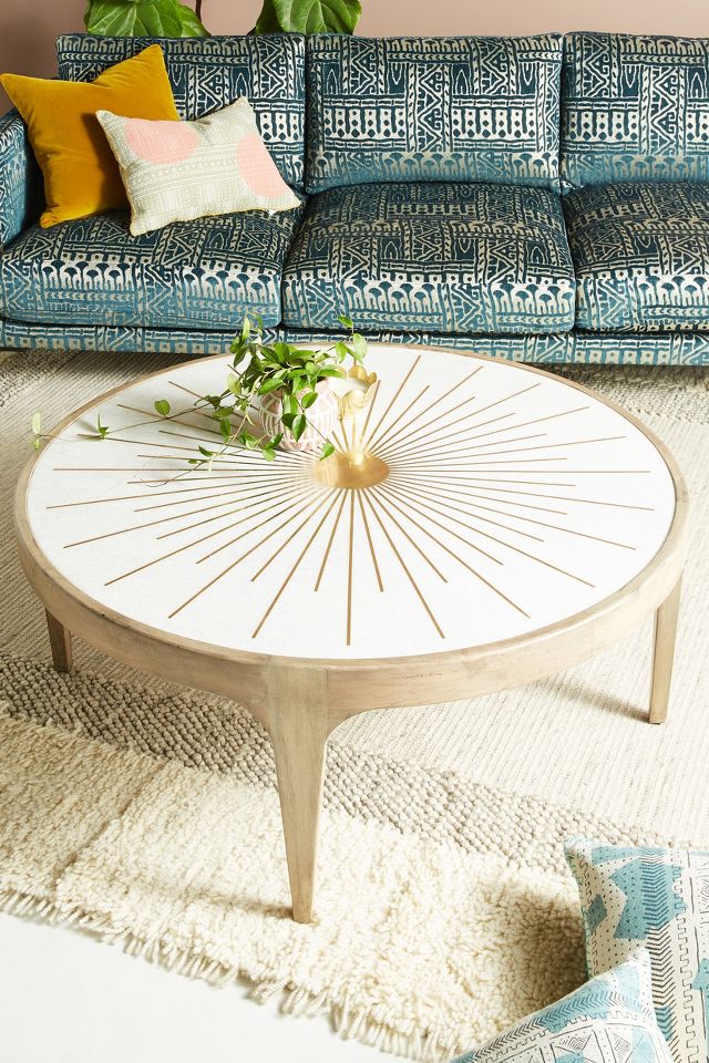 Anthropologie round coffee deals table