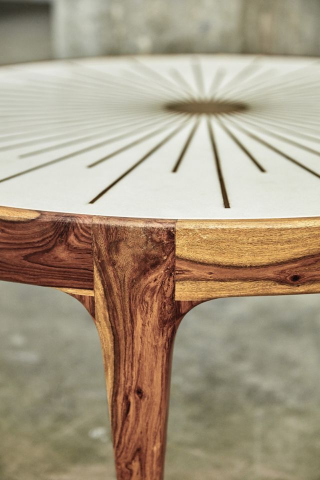 Brass Starburst Round Coffee Table #6