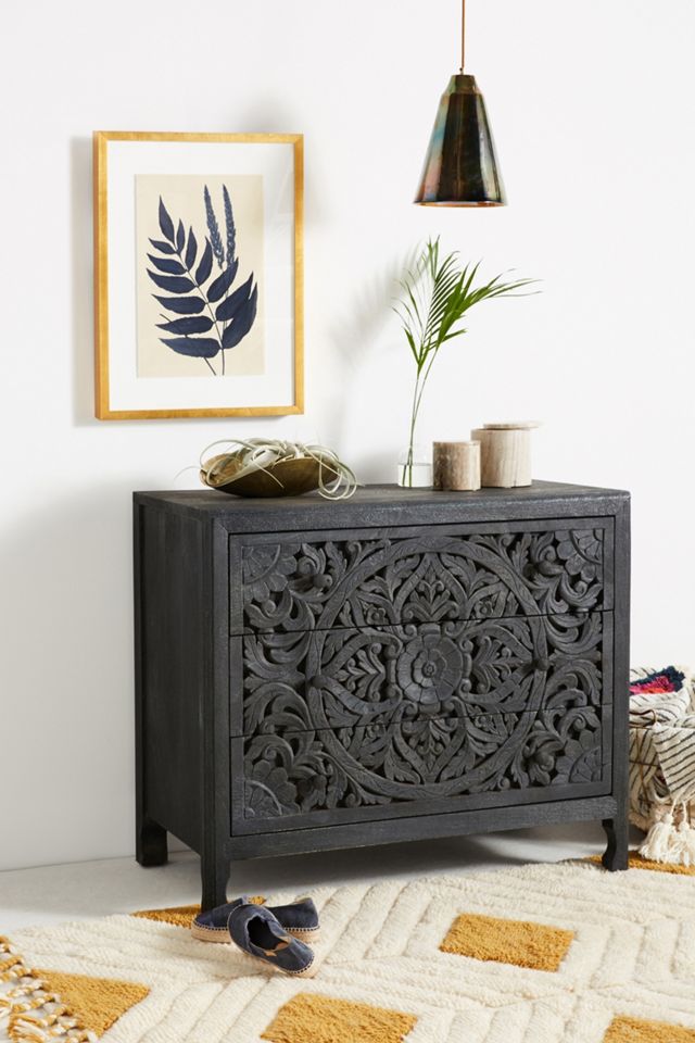 Handcarved Lombok Three-Drawer Dresser #7