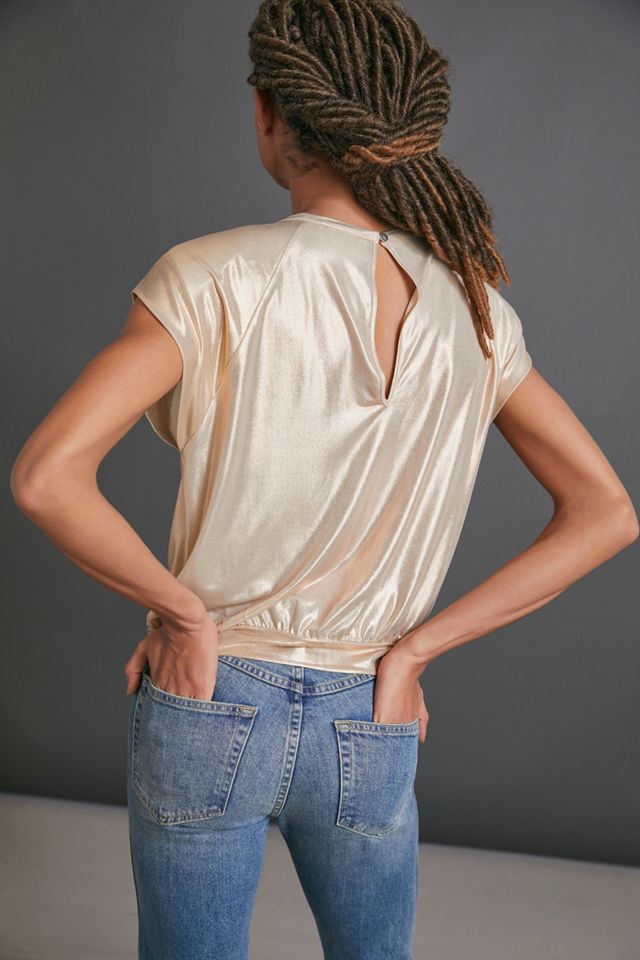 Maeve Kerry Cropped Metallic Muscle Tee #2