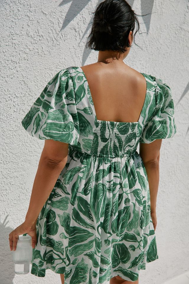 Yukiko Noritake Square-Neck Smocked Babydoll Dress by Maeve #5