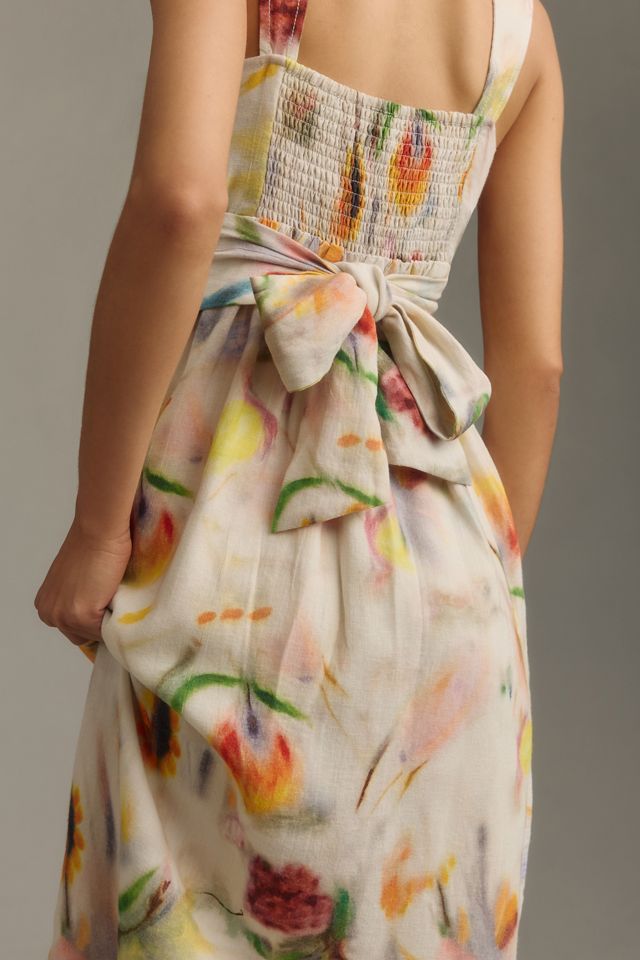 Klaas Jonkman Sleeveless Square-Neck Linen Midi Dress #3