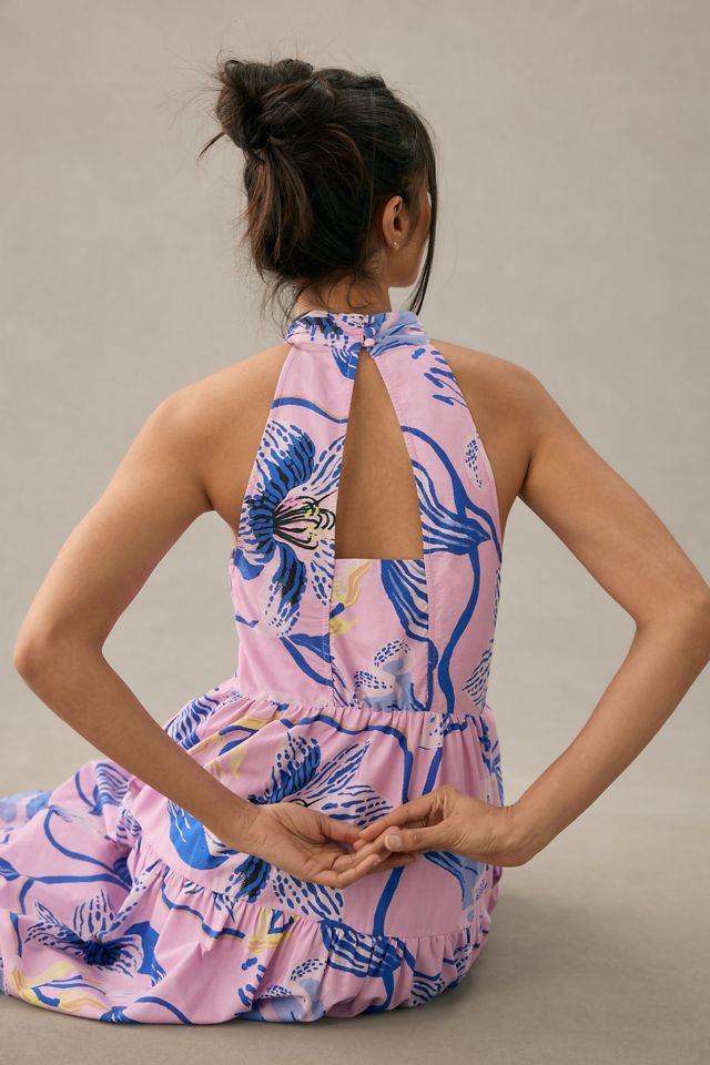 Sarah Gordon Tiered Halter Midi Dress