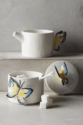 Butterfly Forest Stacking Sugar Pot & Creamer