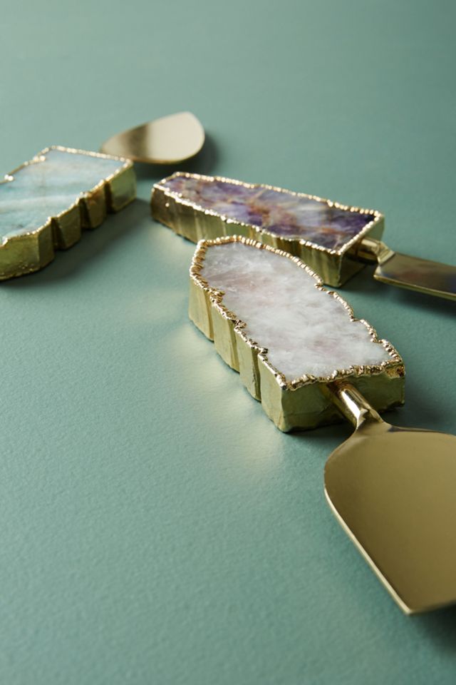 Agate Cheese Knives, Set of 3 #1