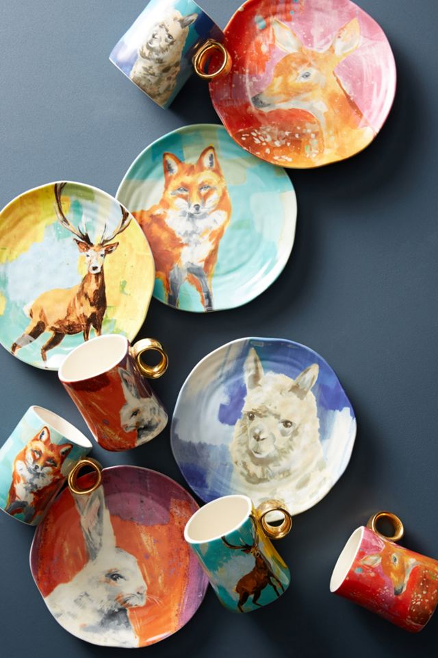 Winter Fauna Dessert Plate #2