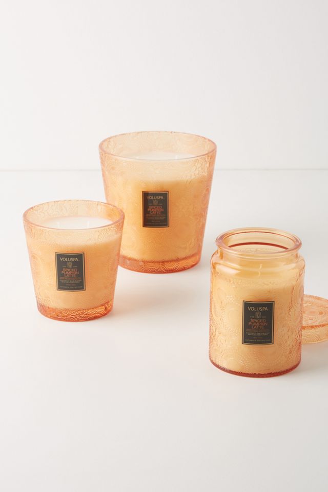 Voluspa Pumpkin Three-Wick Glass Candle #1