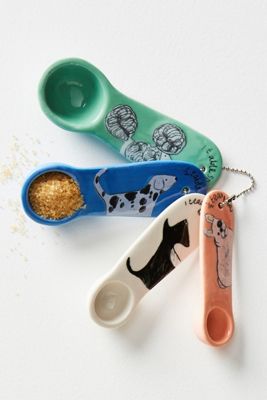 Painted Pup Measuring Spoons, Set of 4