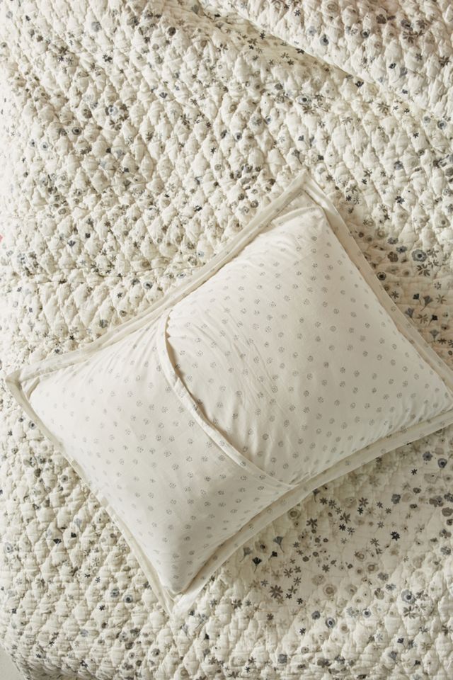 Grey Floral Twin Sham #1