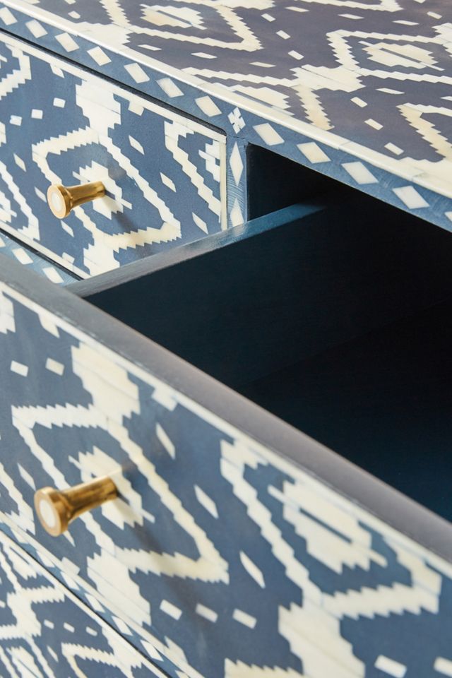 Ikat Inlay Six-Drawer Dresser #4