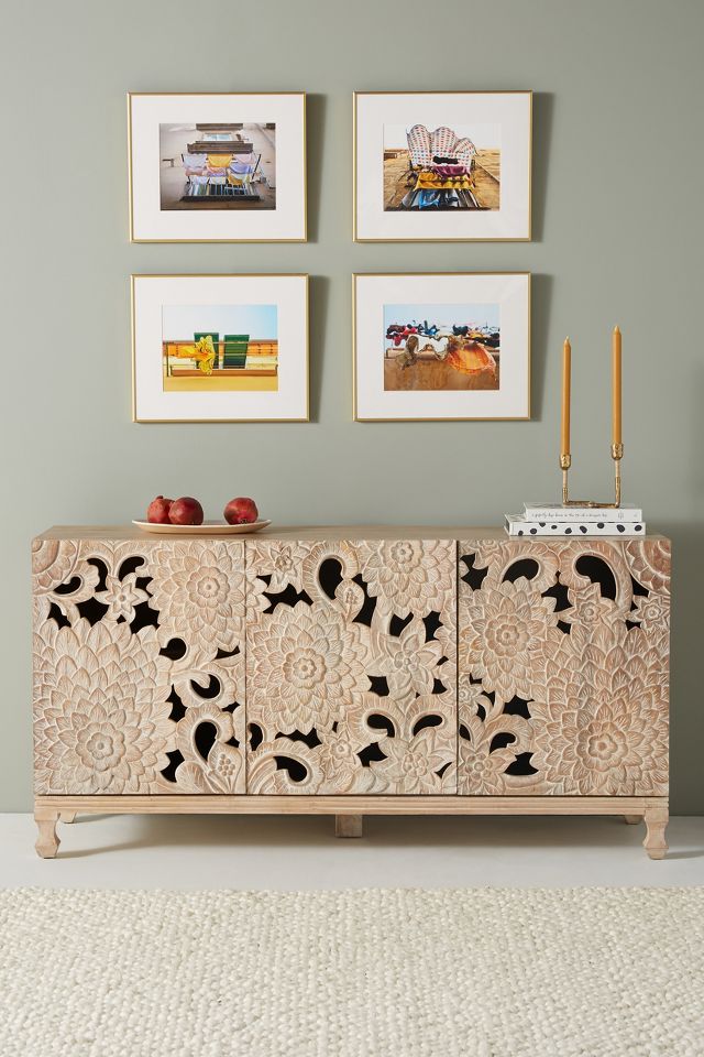 Hand carved deals credenza